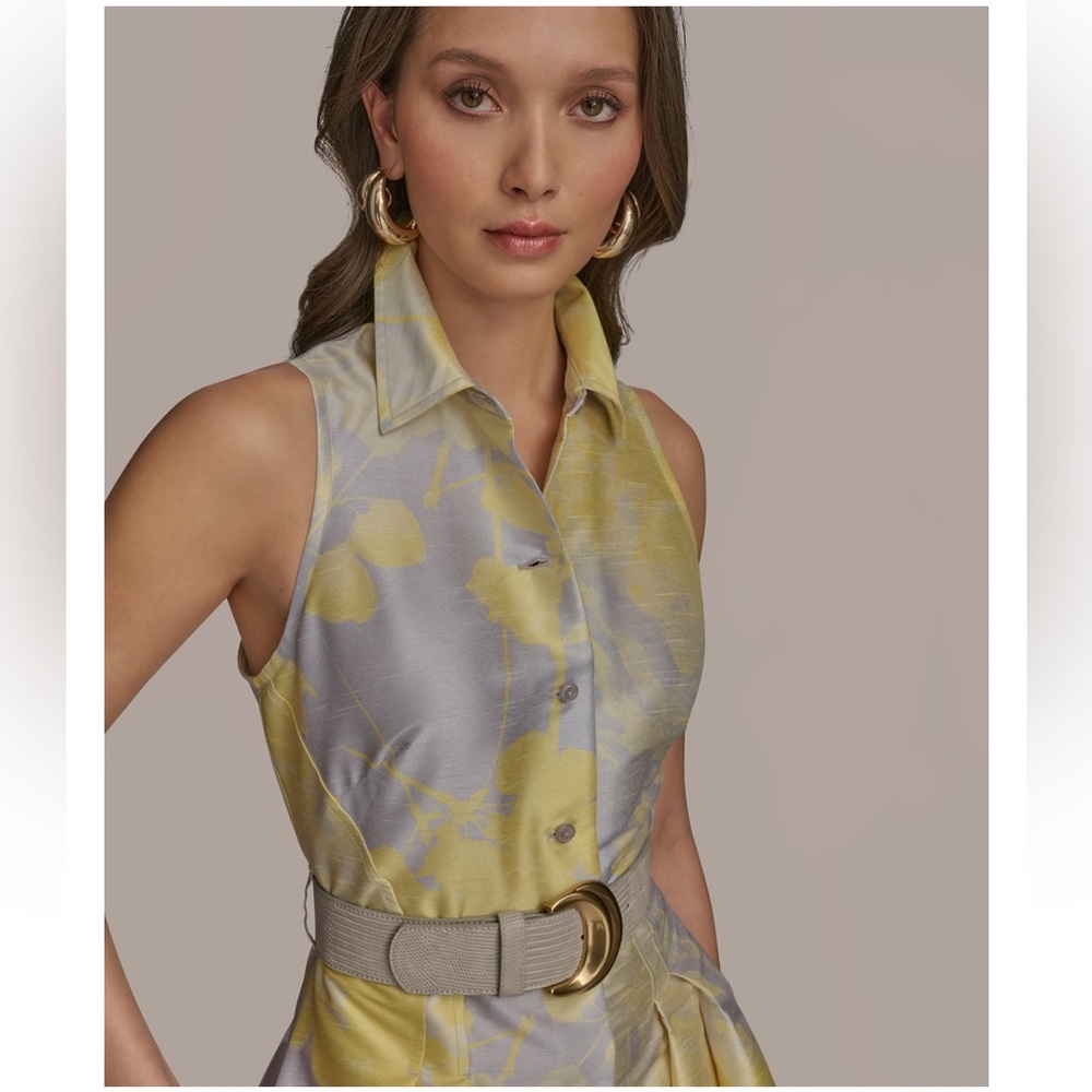 Donna Karan Yellow and Gray A-Line Skirt - Picture 2 of 8